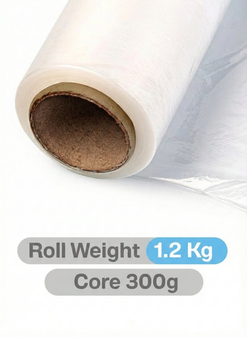 AKSONZ 2 Pack Heavy Duty Stretch Film Clear Plastic Cling Wrap for Moving, Packaging & Shipping Industrial Strength Pallet Shrink Wrap 50cm x 1.2kg (300g Core) - Image 3